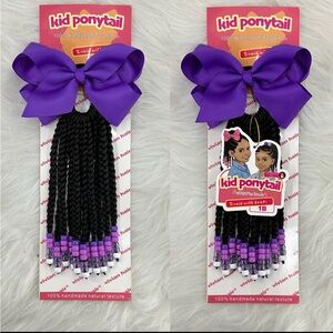 Braided Ponytail with beads & Bow